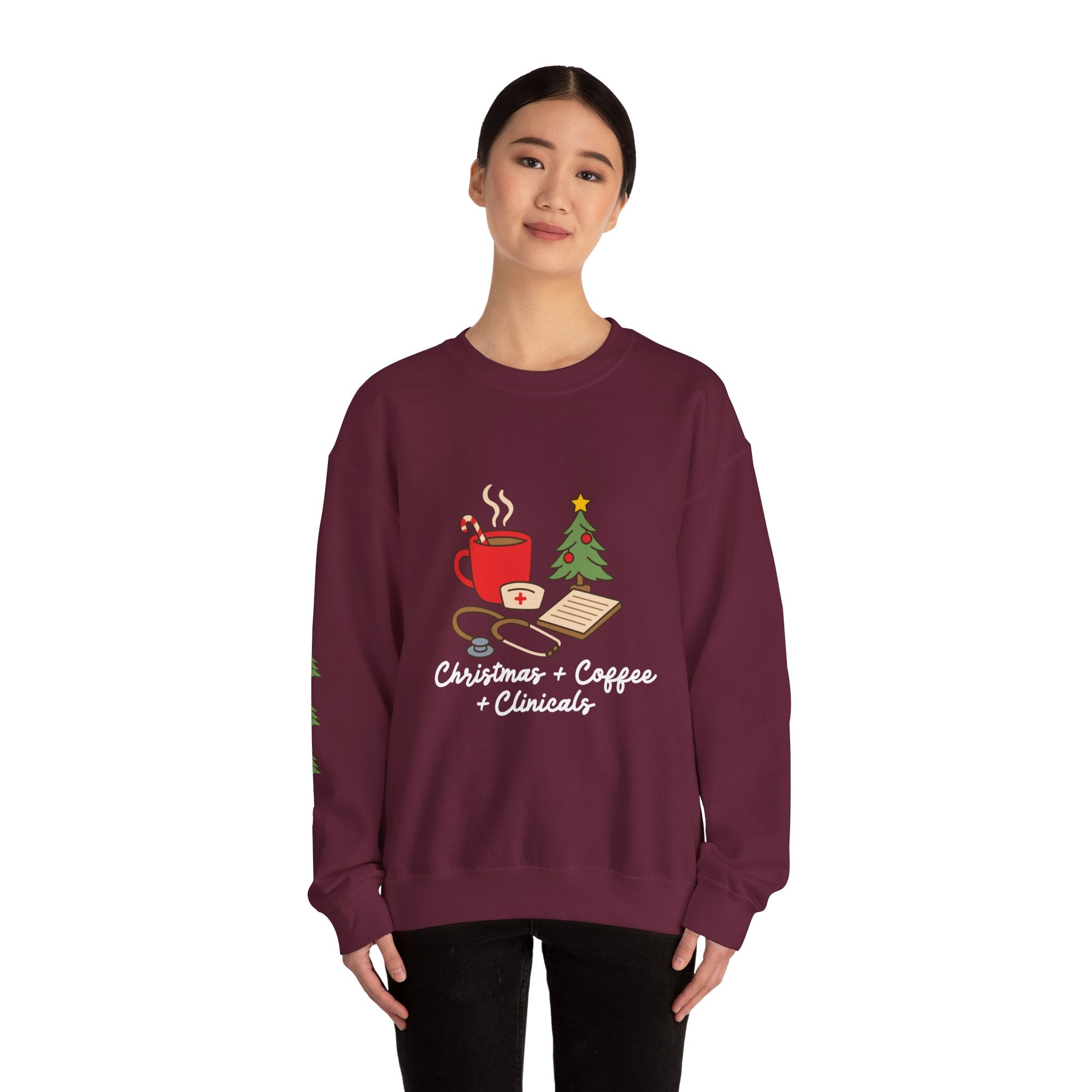 Christmas Coffee Clinicals Sweatshirt — Medical Student Holiday Crewneck
