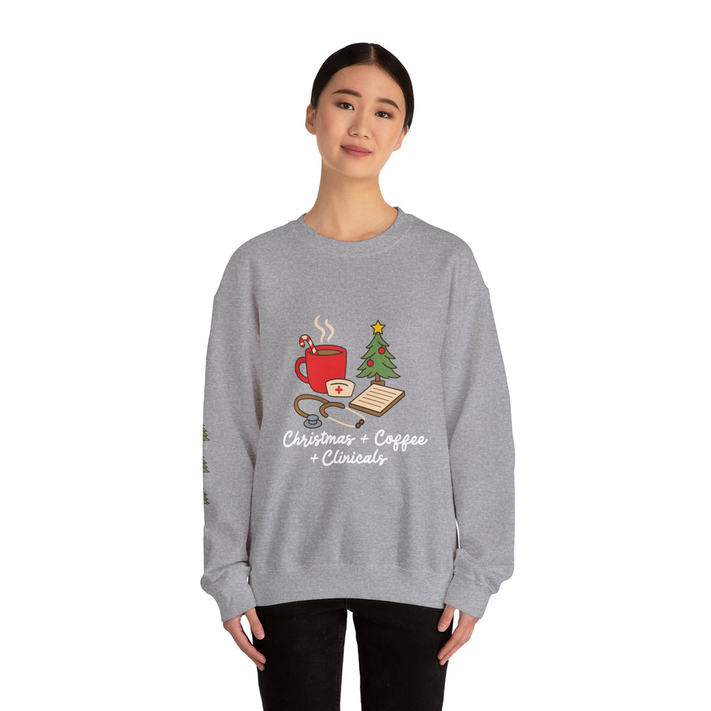Christmas Coffee Clinicals Sweatshirt — Medical Student Holiday Crewneck