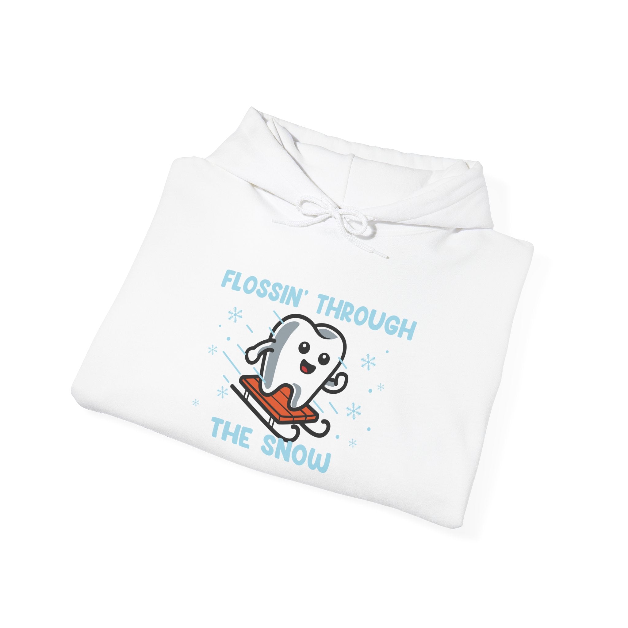 Flossin' Through the Snow Hoodie - Cute Dental Tooth Holiday Hoodie