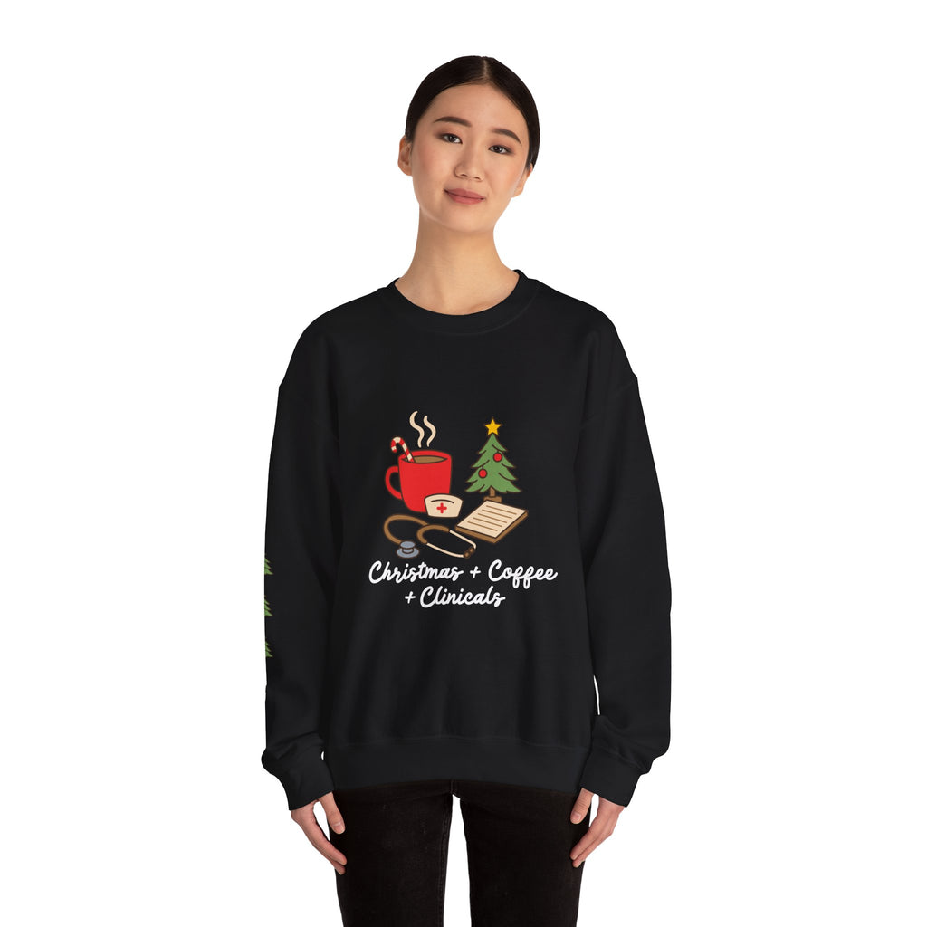 Christmas Coffee Clinicals Sweatshirt — Medical Student Holiday Crewneck