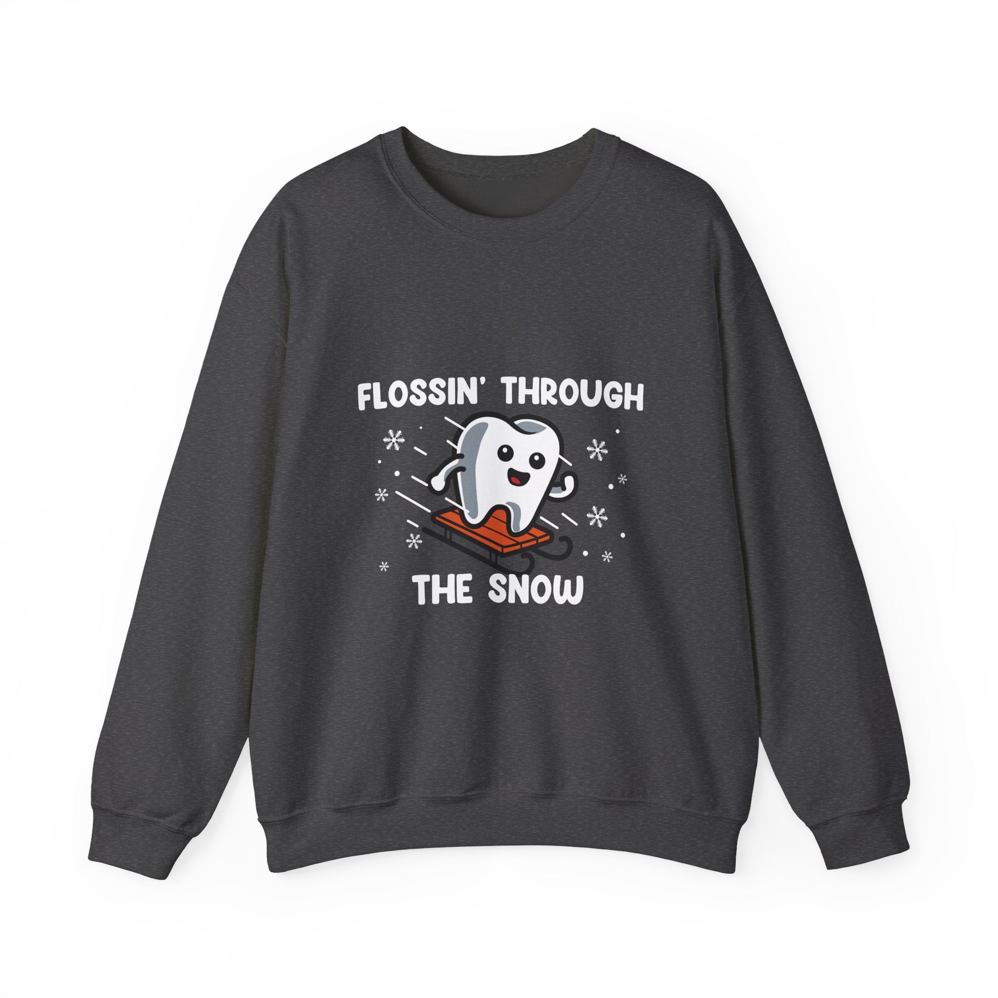 "Flossin' Through the Snow" Cute Skiing Tooth Holiday Design
