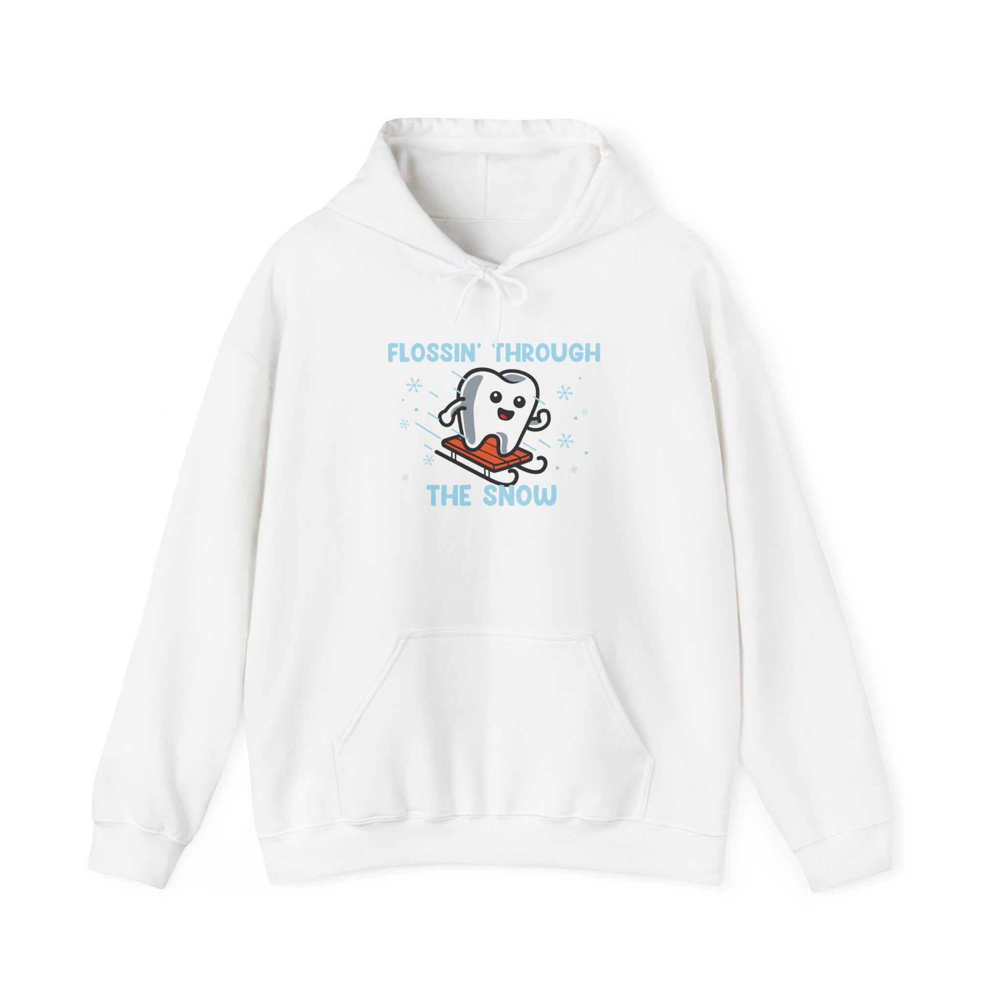 Flossin' Through the Snow Hoodie - Cute Dental Tooth Holiday Hoodie