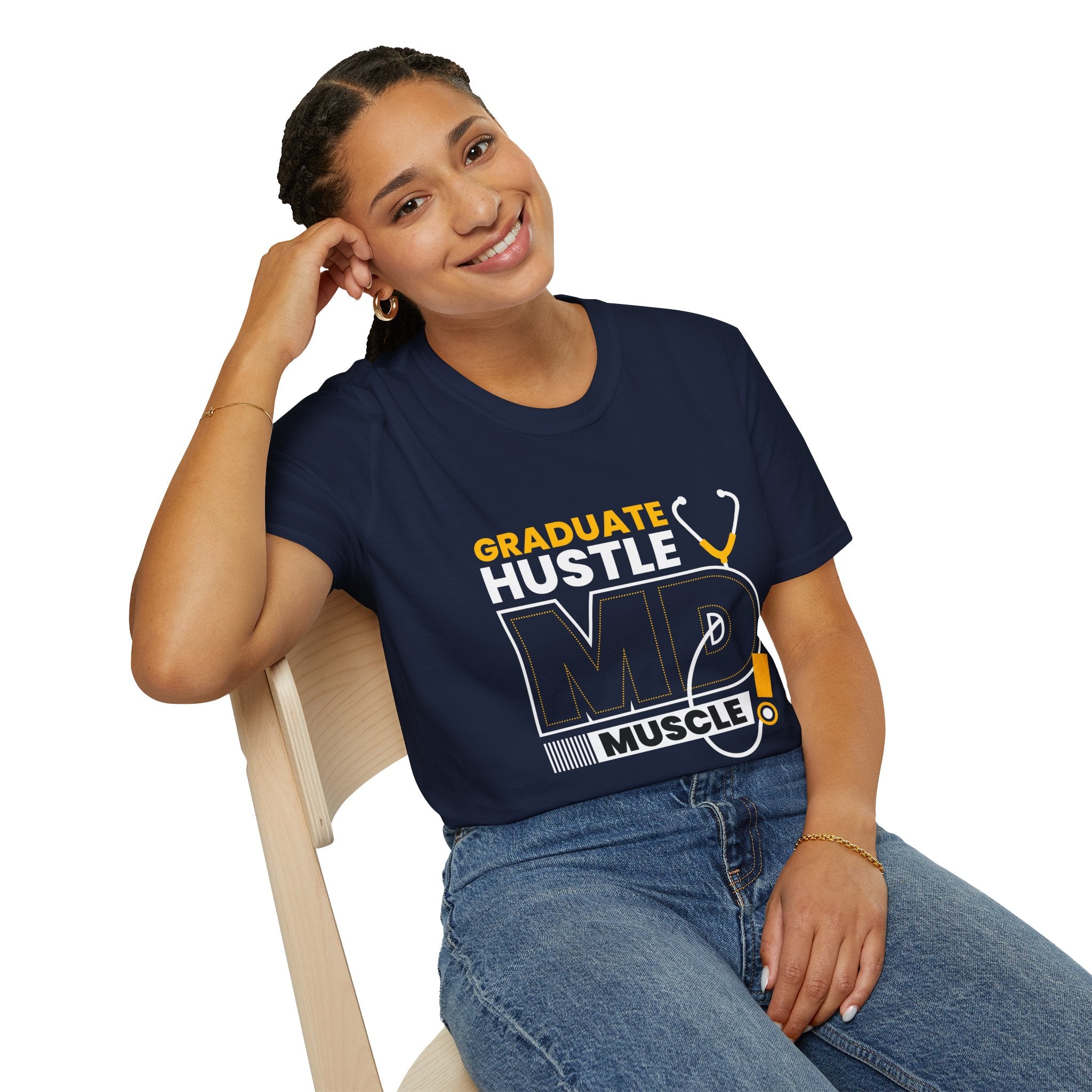 Graduate Hustle MD Muscle — Medical School Grad Graphic Tee