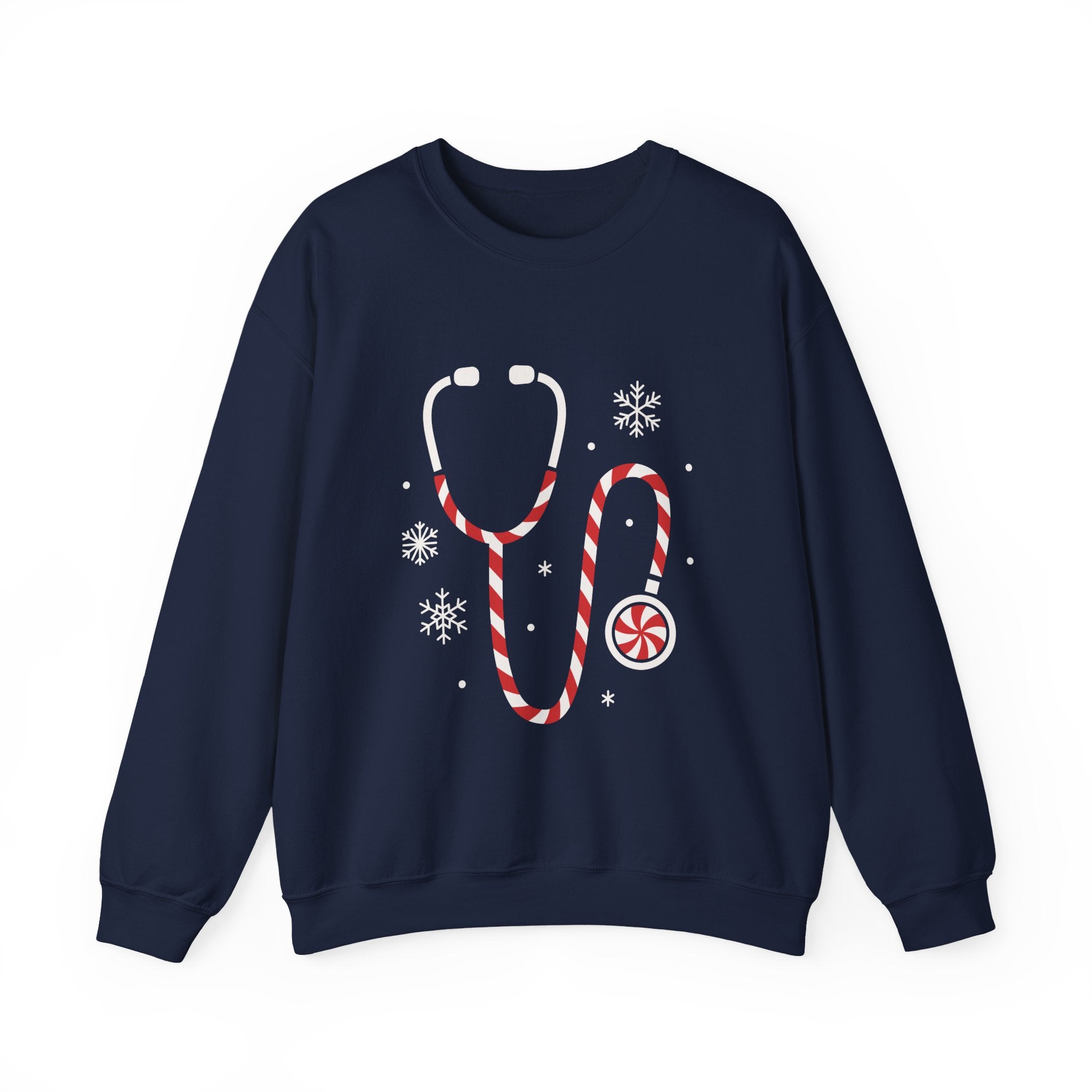 Holiday Candy Cane Stethoscope Sweatshirt — Christmas Medical Crewneck