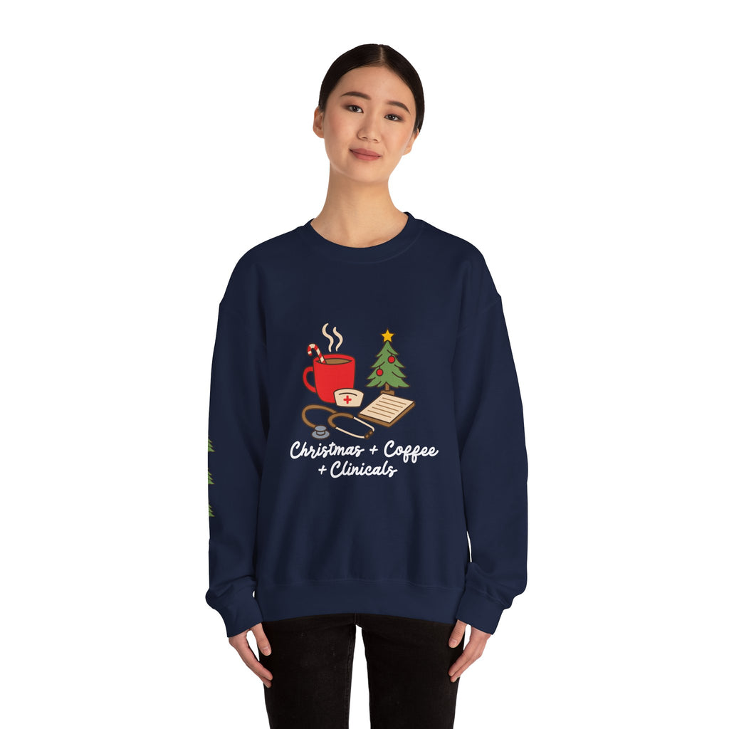 Christmas Coffee Clinicals Sweatshirt — Medical Student Holiday Crewneck