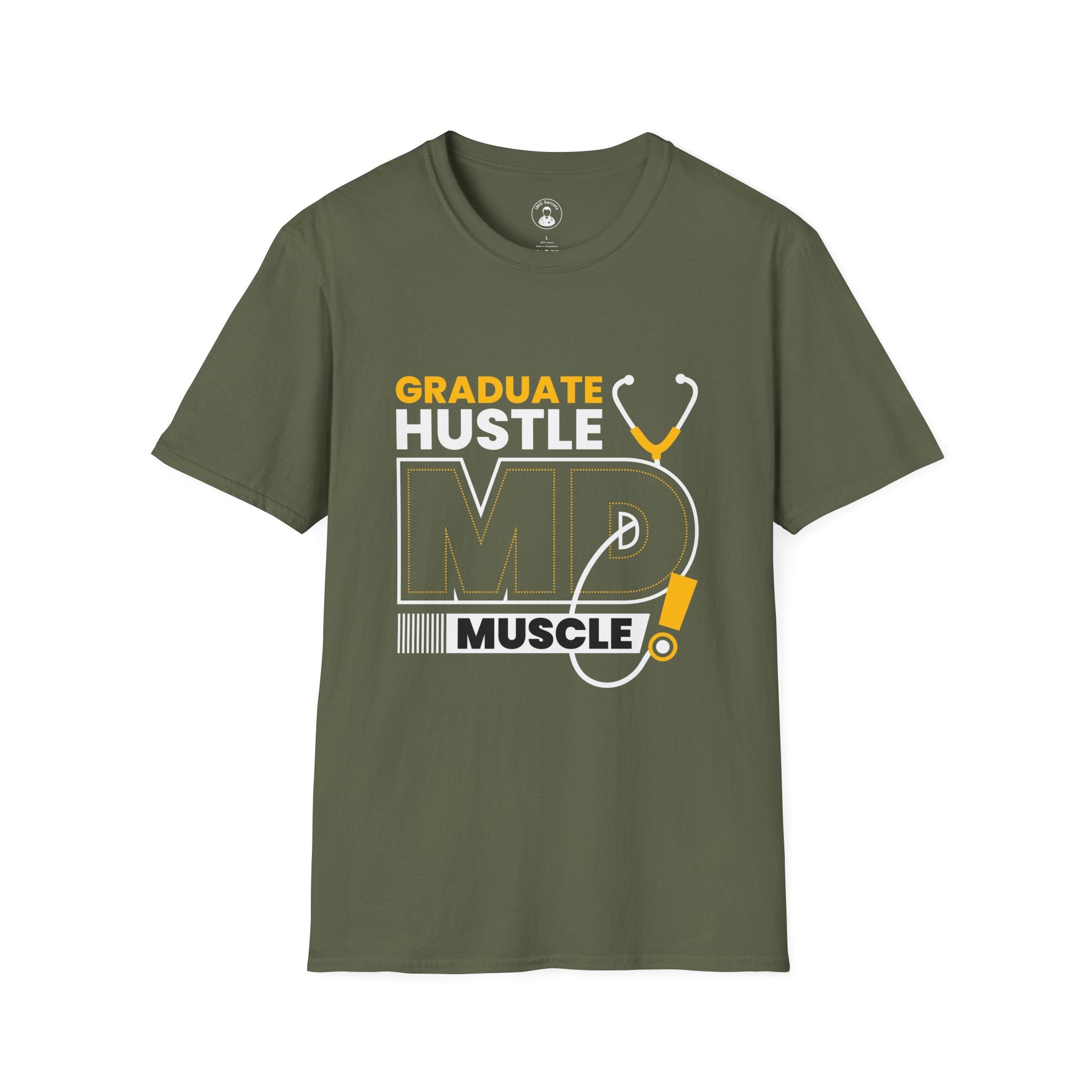 Graduate Hustle MD Muscle — Medical School Grad Graphic Tee